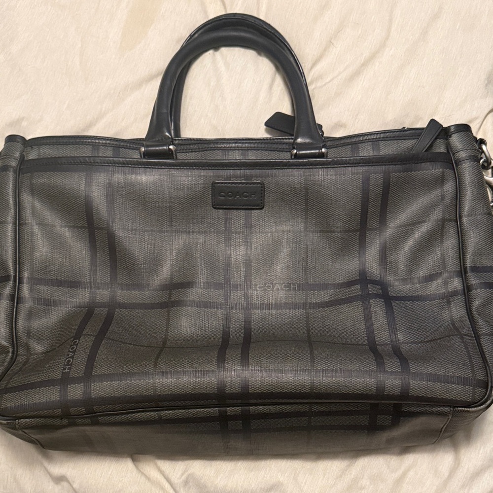 Coach Gray Plaid Men's Briefcase